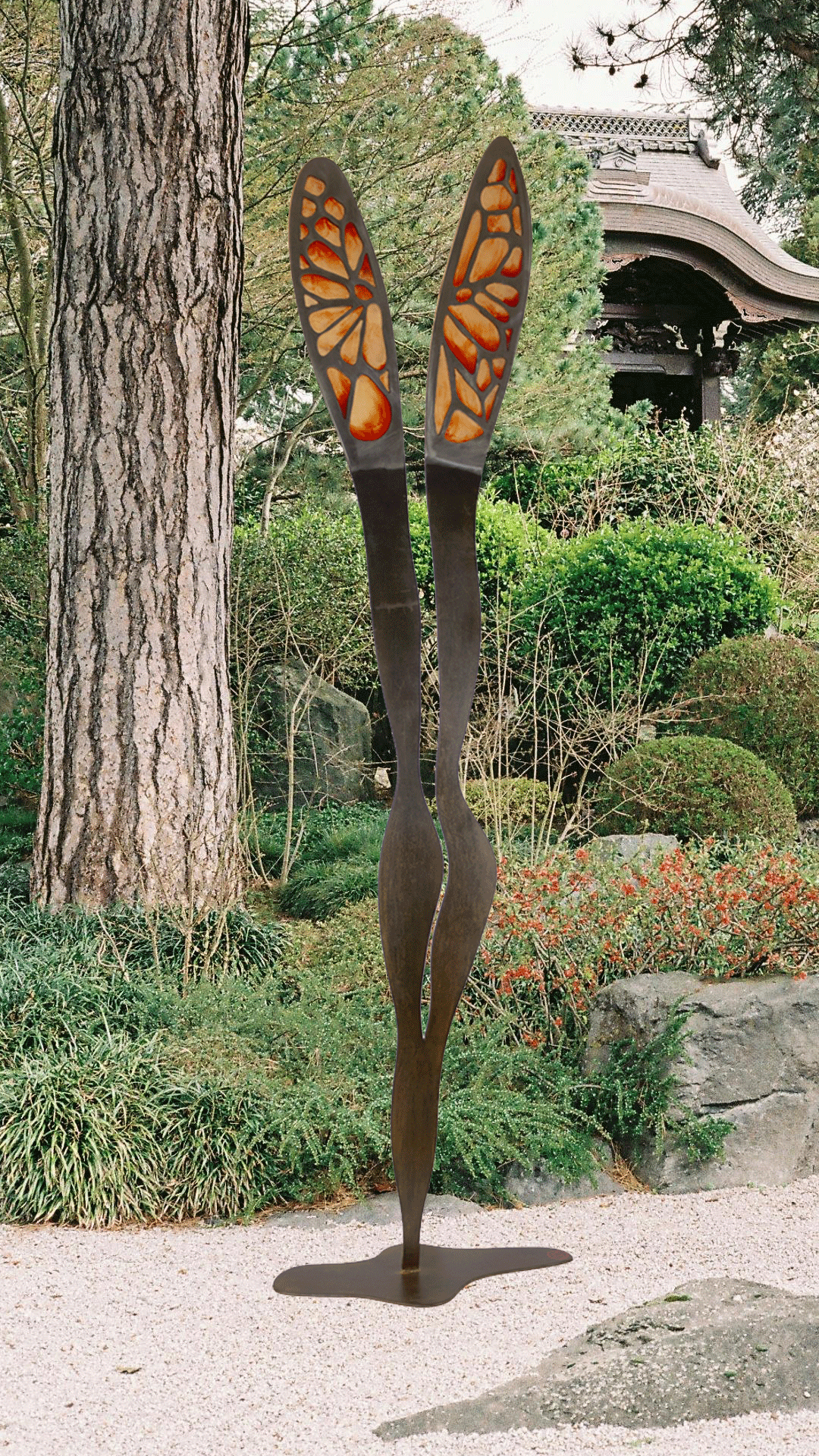 Sculpture Papillonne en acier Corten par JB Legendre – nature et transformation en métal